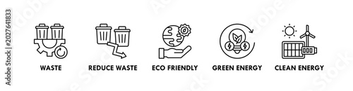 Foto Environmental Protection banner web icon illustration concept with icon of waste