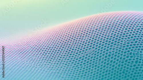Abstract geometric surface with hexagonal pattern in pastel gradient colors background