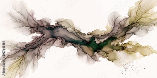 Tableau sur toile Angel wings abstract ink splash on black background with grunge texture and liqu