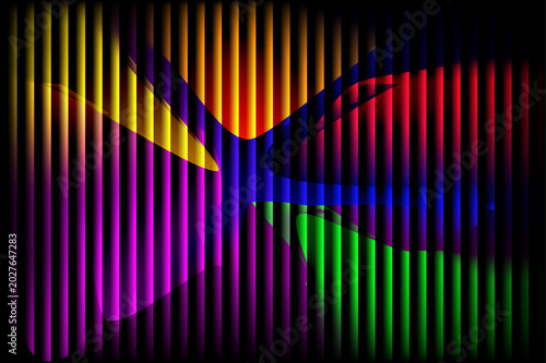 Rainbow Neon Stripe Abstract Background
