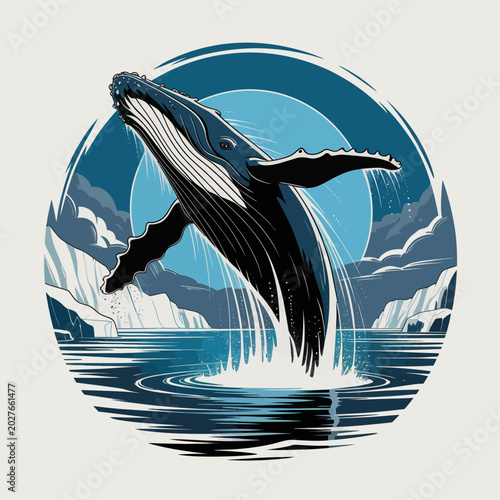 Photos Whale jumping out of water.