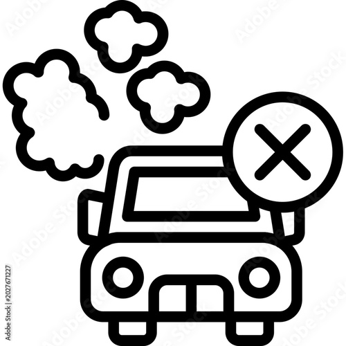 Quadro su tela Engine Idling Pollution Icon