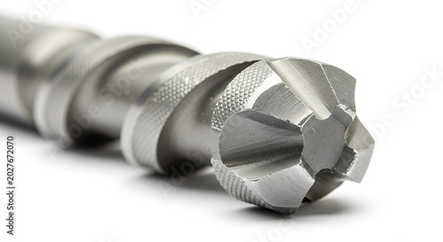 Metal drill bit closeup view