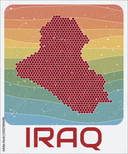 Quadro em tela Iraq vintage logo