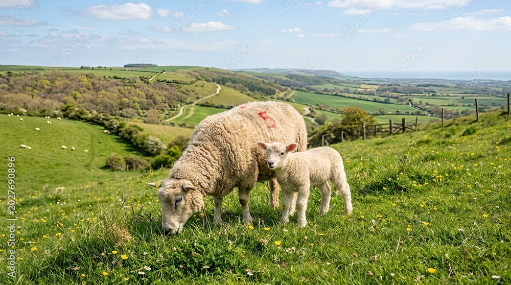 Fototapeta premium sheep in the field