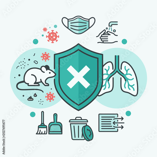 Hantavirus prevention and protection measures including mask, hygiene, and rodent control