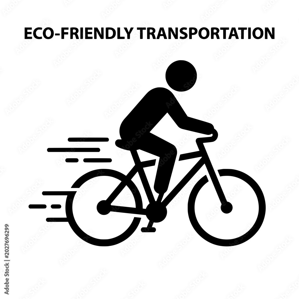 Obraz premium Silhouette of a Person Riding a Bicycle for EcoFriendly Transportation.