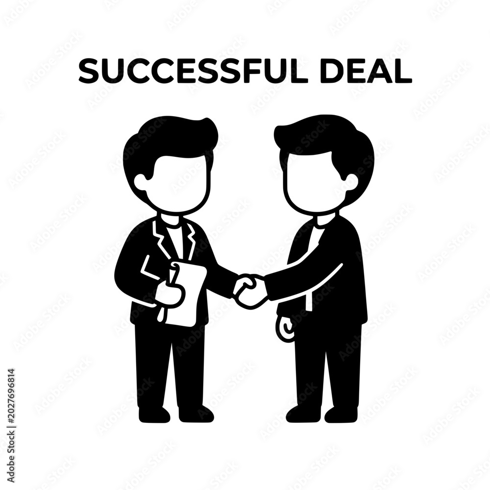 Fototapeta premium Successful Deal Two Businessmen Shaking Hands After Agreement.