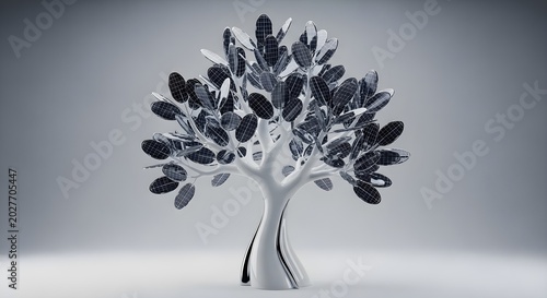 Futuristic solar tree concept for sustainable green energy