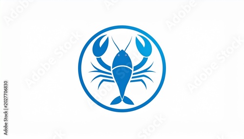 blue lobster logo in circle