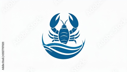 blue scorpion logo on waves