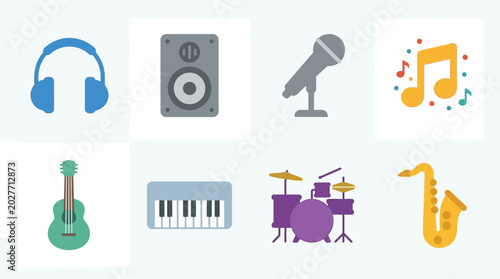Music icons for creative projects and design.