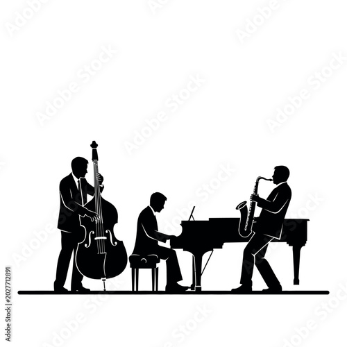 Tableau sur toile Jazz musicians playing musical instruments together.