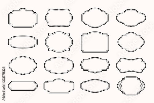 Retro Ornamental Border Collection Vector, Luxury Decorative Frames, Victorian Label Shapes for Branding and Invitations