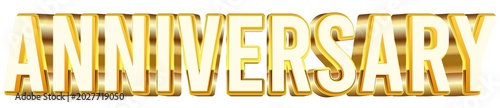 Photos Anniversary bold 3d text effect typography illustration with shiny glossy gold c