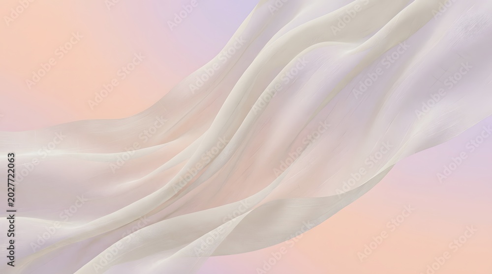 Fototapeta premium Elegant flowing fabric against pastel gradient background