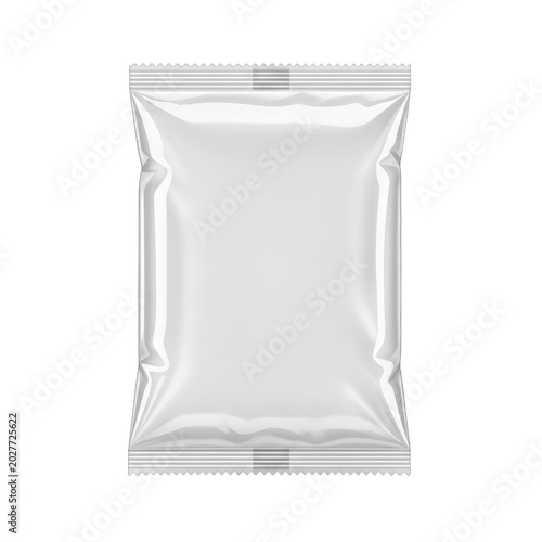 Empty gray kraft paper gift bag standing upright isolated on transparent background