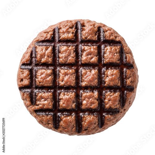 Chocolate brownies in a round tin isolated on transparent background