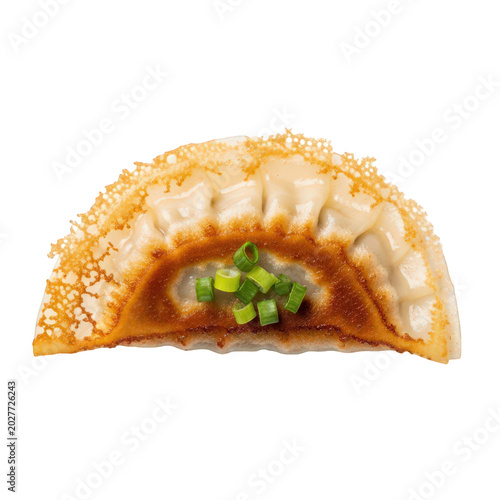 Delicious spring roll with green filling isolated on transparent background