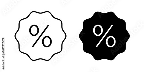 Bild auf Leinwand Discount icon in outline and solid style, isolated on white background