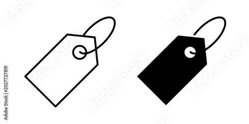 Tablou pe pânză Tag icon in outline and solid style, isolated on white background