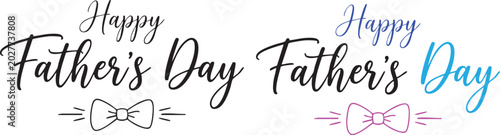 Foto Happy father's day, typographic with bow ties typography