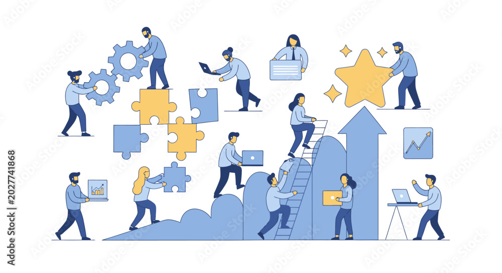 Fototapeta premium Business People Working Together.