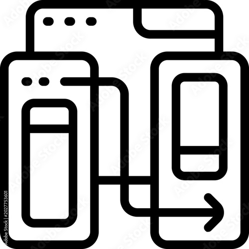 prototype line icon. Clean and minimalist vector icon for websites, mobile apps, presentations, and logos. Fully scalable and customizable for any project.