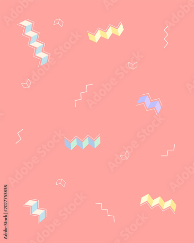 A minimal abstract background with a rhythmic zigzag geometric pattern in pastel tones