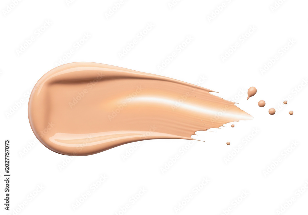 Fototapeta premium Smooth peach cream swirl on white