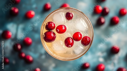 Refreshing Cranberry Cocktail with Ice