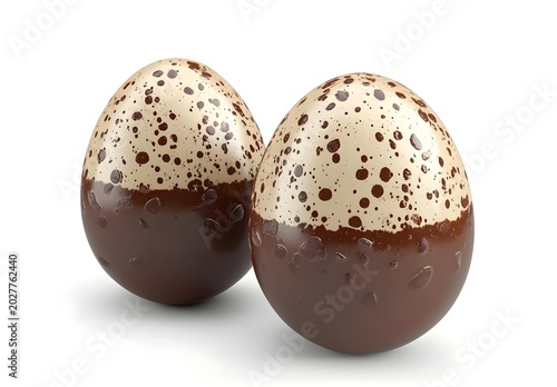Two Chocolate Easter Eggs with Speckled Design