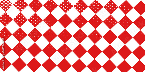 Tableau sur toile Red and white checkerboard pattern