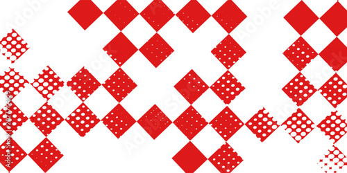 Quadro em tela Red and white checkerboard pattern