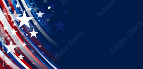 Abstract USA background design of line gradient and star 4th of july independence day banner vector illustration