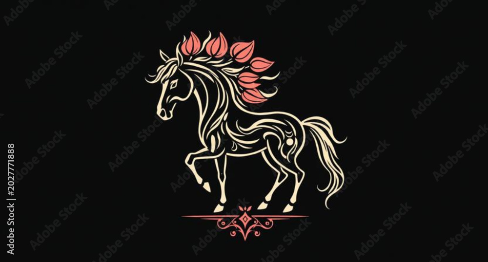 Fototapeta premium black horse vector