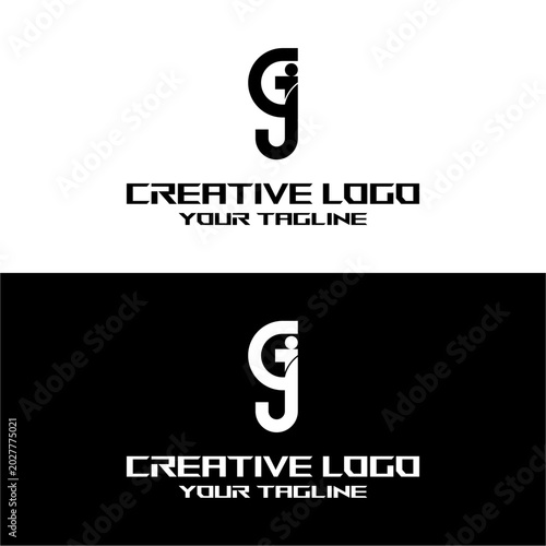 creative letter logo gj design vector