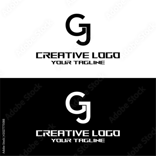creative letter logo gj design vector
