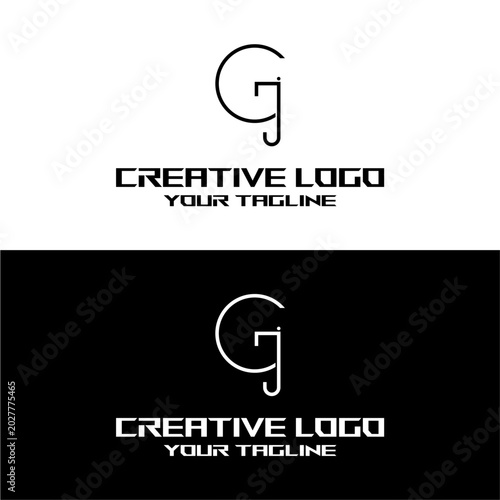 creative letter logo gj design vector