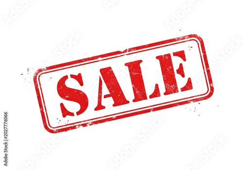 Red sale stamp with white background