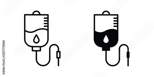 Quadro su tela Blood transfusion icon. Flat vector illustration in black. EPS 10