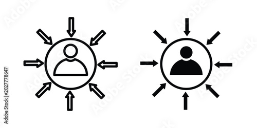 Cuadro en lienzo Centric consumer icon. Flat vector illustration in black. EPS 10