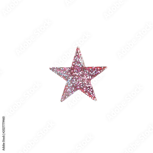 Red Glitter Holographic Star Sticker