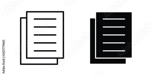 Tableau sur toile Document file icon. Flat vector illustration in black. EPS 10
