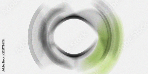 Tableau sur toile Abstract moving background, rotating circle with bright green segment on white background with noise effect, seamless loop