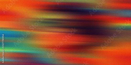 Abstract noisy motion blurred horizontal lines background. grainy art style of color full of orange, red, blue, dark, yellow.