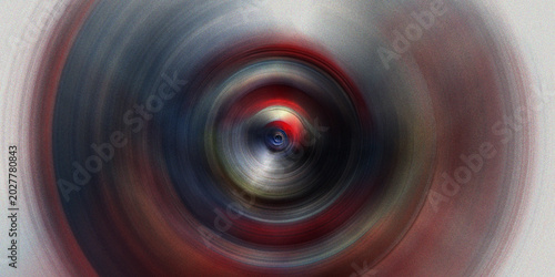 Obraz na płótnie Abstract radial motion blur background with dark blue and red circular swirls created from fast rotating movement of light energy