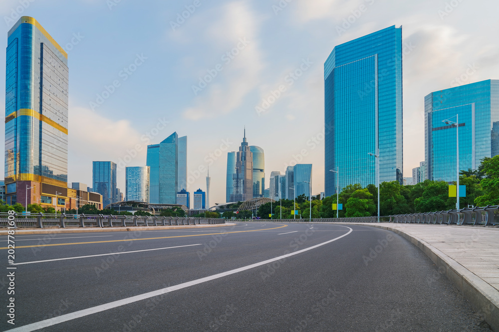 Fototapeta premium Modern urban architecture skyline and highways in Guangzhou, China on June 5, 2023
