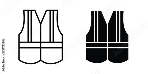 Fotografie Safety vest icon. Flat vector illustration in black. EPS 10