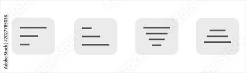 Принти на полотні Set of text alignment icons for word processing and design
